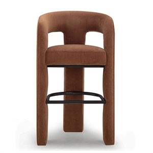 Malone Rust Red Performance Fabric Bar Stool