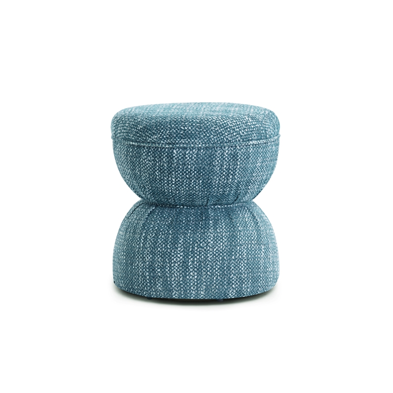 Tomlin Teal Gaming Ruched Ottoman