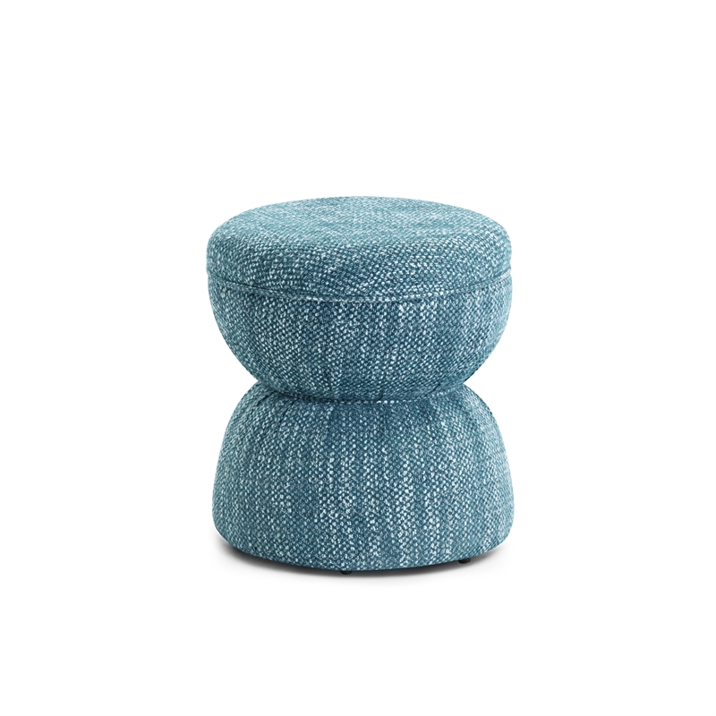 Tomlin Teal Gaming Ruched Ottoman