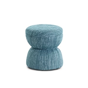 Tomlin Teal Gaming Ruched Ottoman