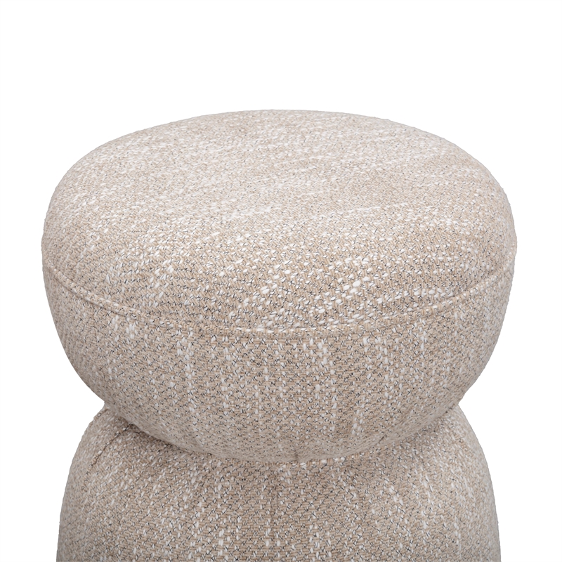 Tomlin Beige Gaming Ruched Ottoman