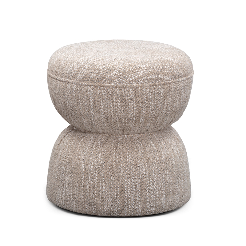 Tomlin Beige Gaming Ruched Ottoman