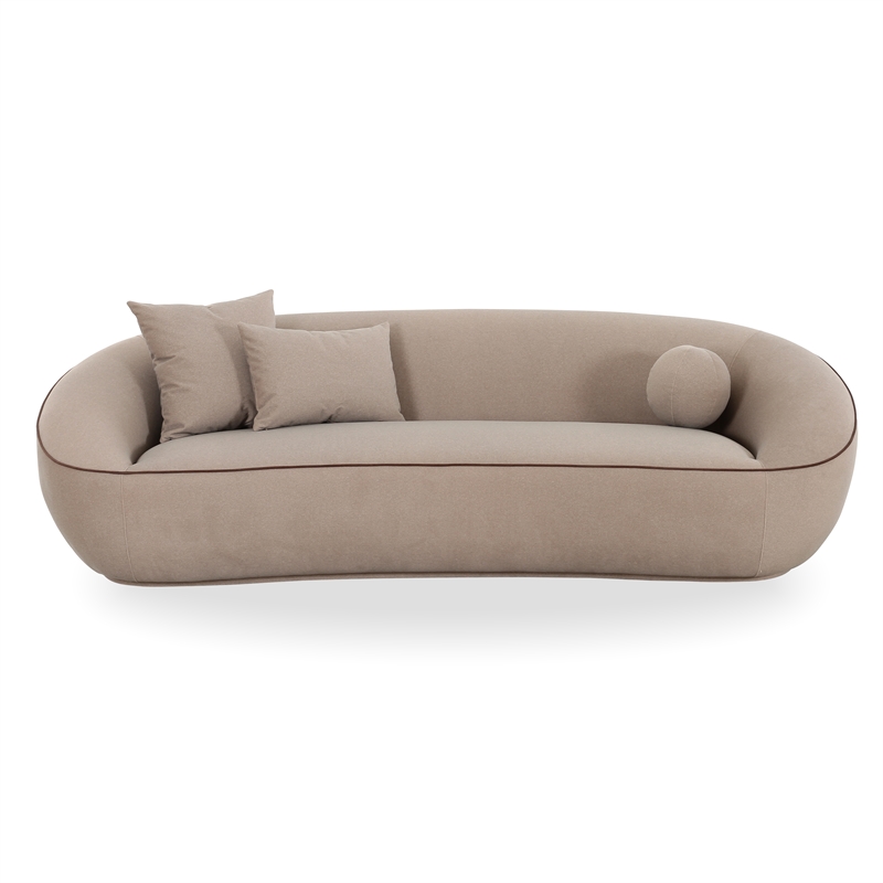 Jenny Taupe Faux Mohair Sofa