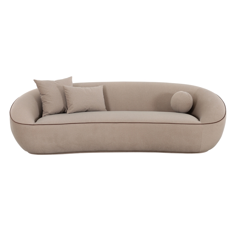 Jenny Taupe Faux Mohair Sofa