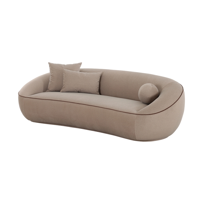 Jenny Taupe Faux Mohair Sofa