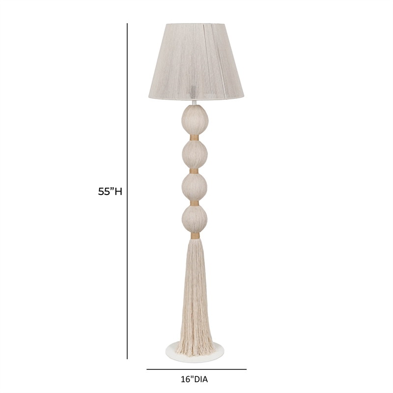 Samba White Cotton Floor Lamp