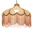Buchanan Pink Jute Fringed Scalloped Pendant Light