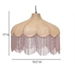 Buchanan Pink Jute Fringed Scalloped Pendant Light
