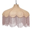 Buchanan Pink Jute Fringed Scalloped Pendant Light