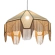 Buchanan Natural Fabric Fringed Angled Pendant Light
