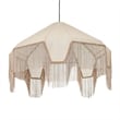 Buchanan Natural Fabric Fringed Angled Pendant Light