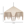 Buchanan Natural Fabric Fringed Angled Pendant Light