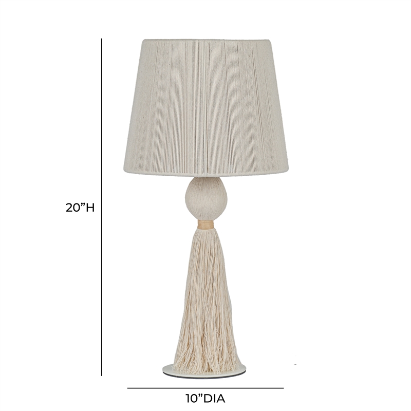 Samba White Cotton Table Lamp