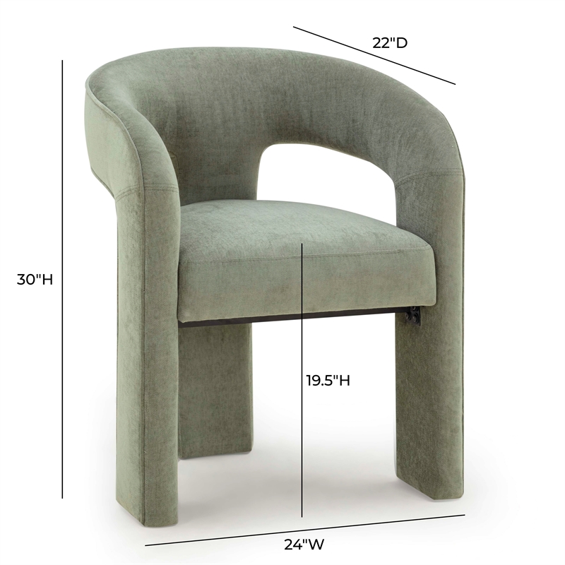 Malone Green Performance Fabric Dining Chair