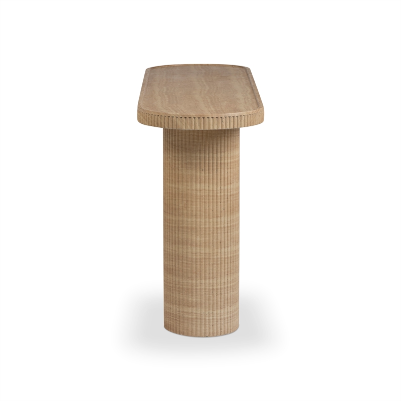 Darcy Faux Travertine Concrete Indoor / Outdoor Console Table