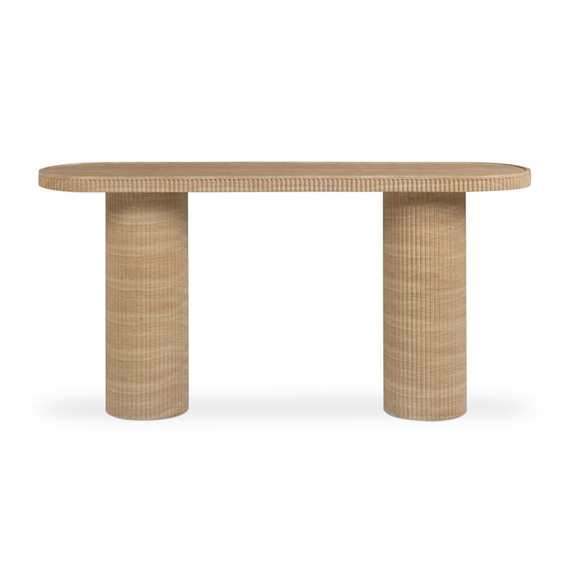 Darcy Faux Travertine Concrete Indoor / Outdoor Console Table