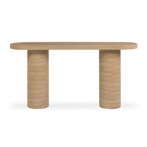 Darcy Faux Travertine Concrete Indoor / Outdoor Console Table