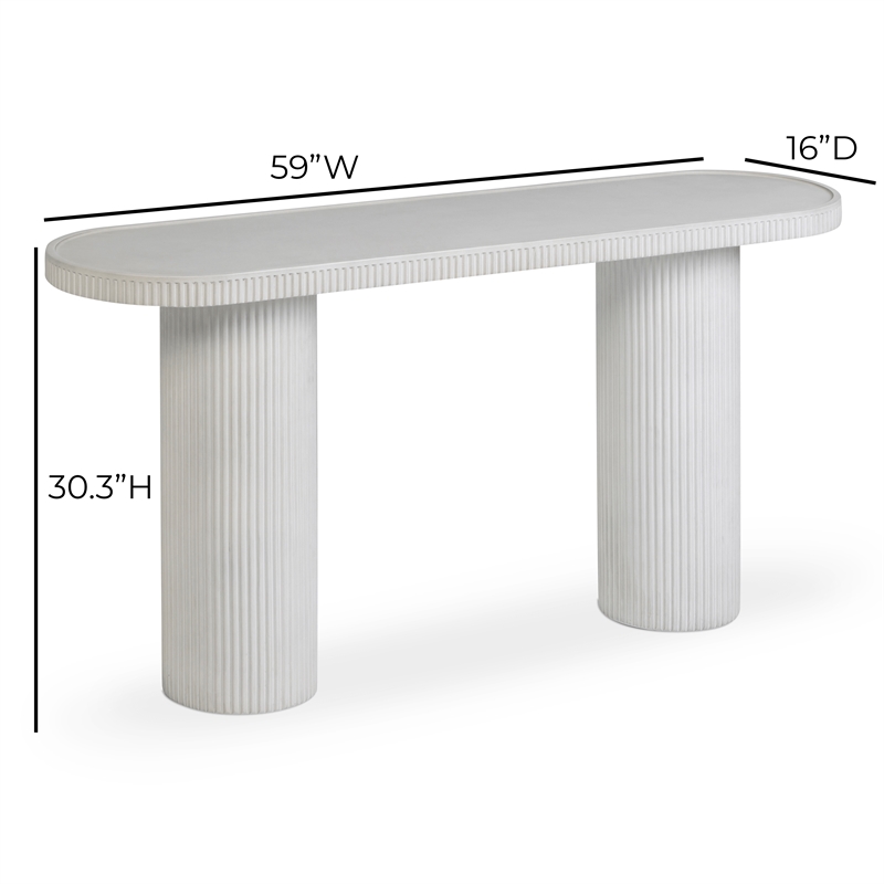 Darcy White Concrete Indoor / Outdoor Console Table