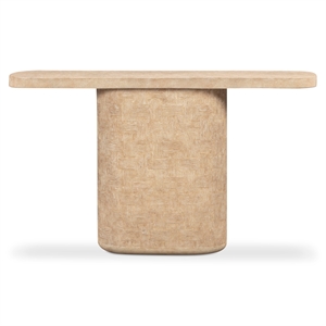 Suraya Faux Travertine Concrete Console Table