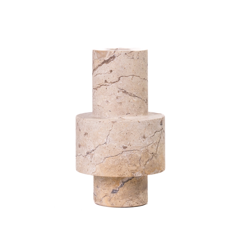 Marble TravertineTurned Candle Holder
