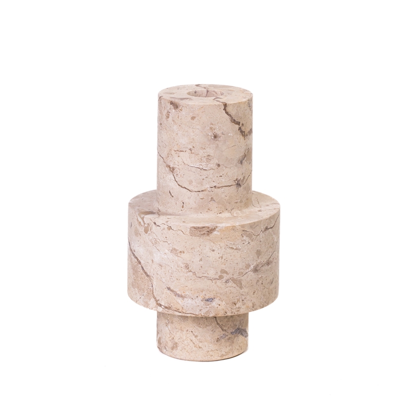 Marble TravertineTurned Candle Holder