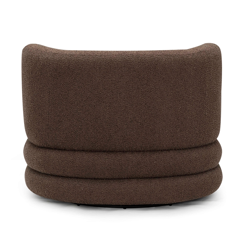 Astor Brown Boucle Swivel Hotel Lounge Chair