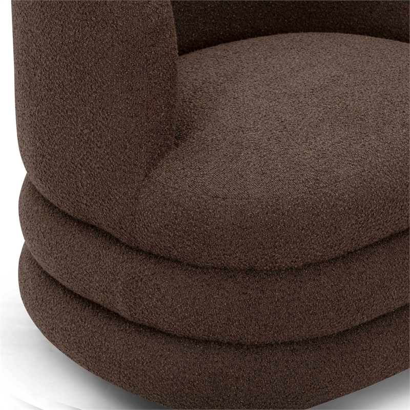 Astor Brown Boucle Swivel Hotel Lounge Chair
