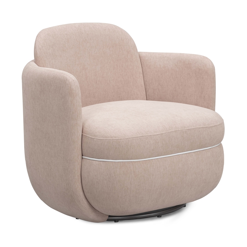 Wolfie Light Pink Chenille Swivel Chair
