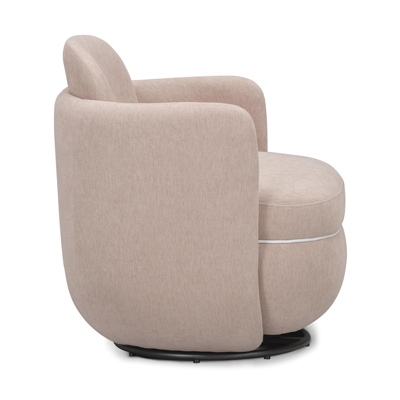 Wolfie Light Pink Chenille Swivel Chair