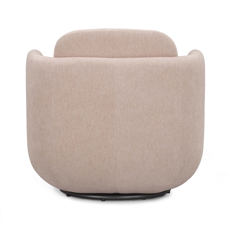 Wolfie Light Pink Chenille Swivel Chair