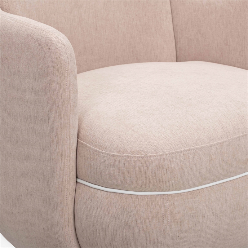 Wolfie Light Pink Chenille Swivel Chair