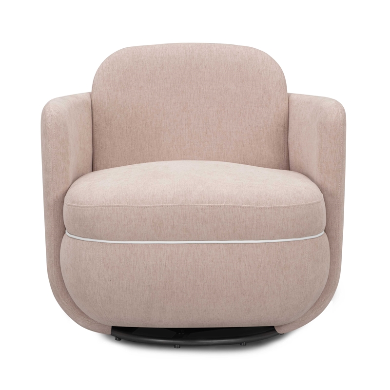Wolfie Light Pink Chenille Swivel Chair