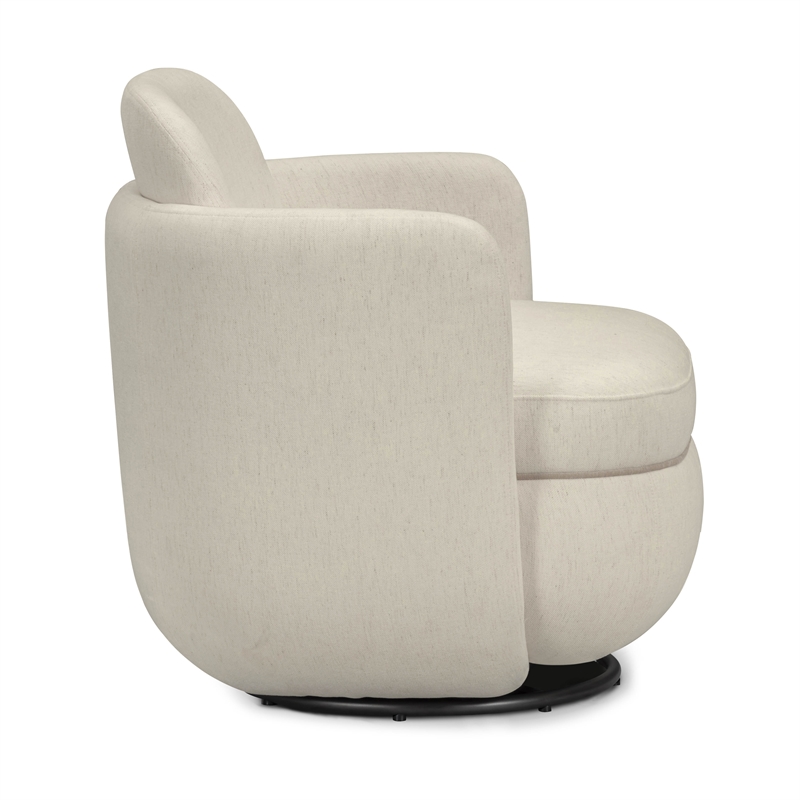 Wolfie Cream Chenille Swivel Chair