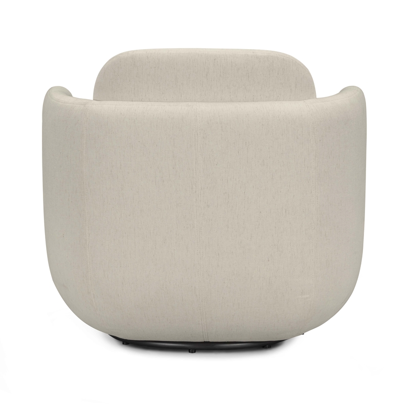 Wolfie Cream Chenille Swivel Chair