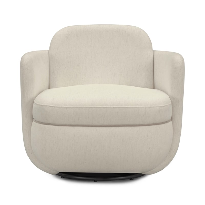 Wolfie Cream Chenille Swivel Chair