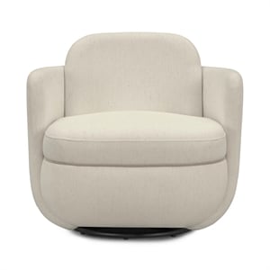 Wolfie Cream Chenille Swivel Chair