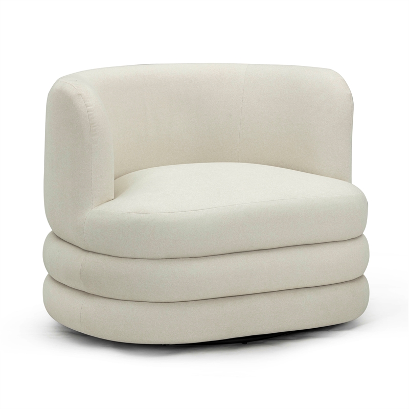 Astor Cream Faux Mohair Swivel Hotel Lounge Chair
