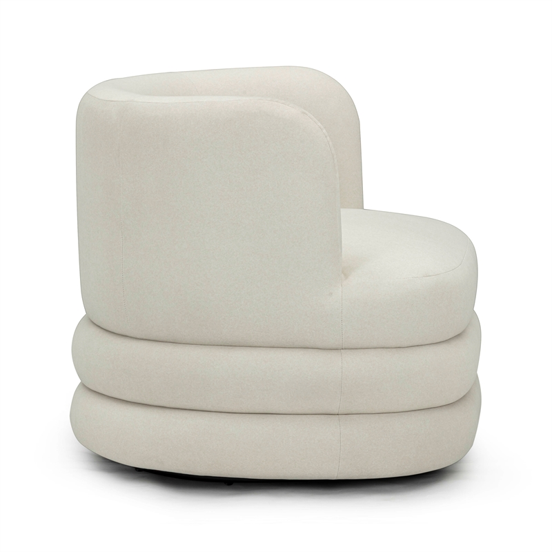 Astor Cream Faux Mohair Swivel Hotel Lounge Chair