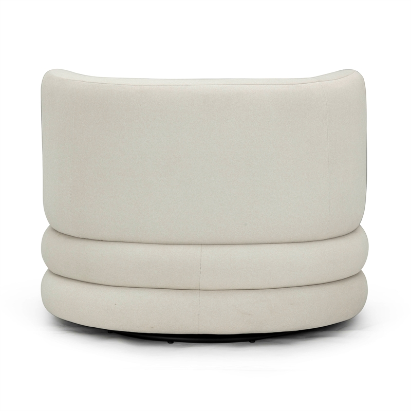 Astor Cream Faux Mohair Swivel Hotel Lounge Chair