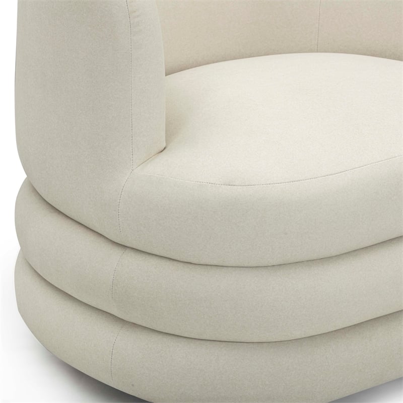 Astor Cream Faux Mohair Swivel Hotel Lounge Chair