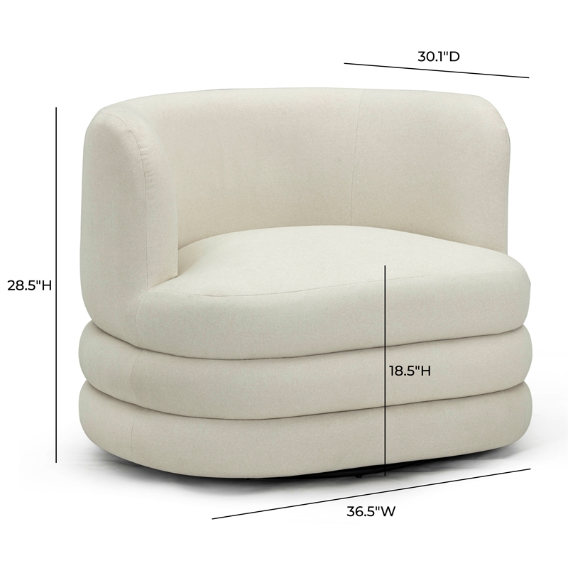 Astor Cream Faux Mohair Swivel Hotel Lounge Chair