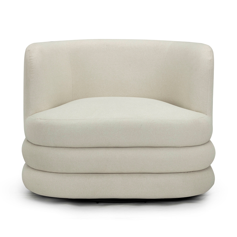 Astor Cream Faux Mohair Swivel Hotel Lounge Chair