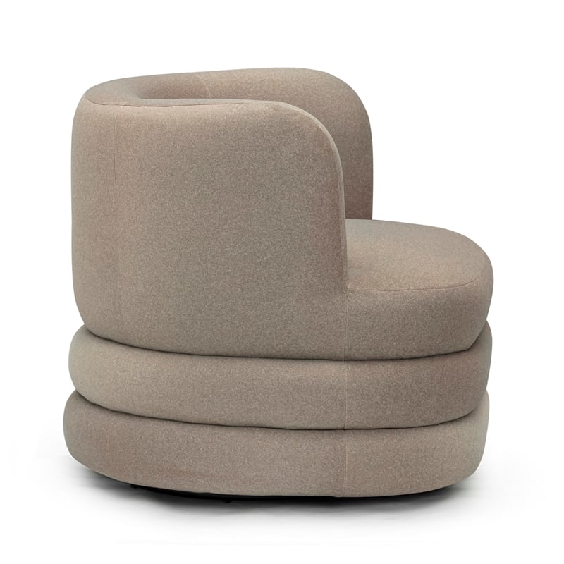 Astor Taupe Faux Mohair Swivel Hotel Lounge Chair