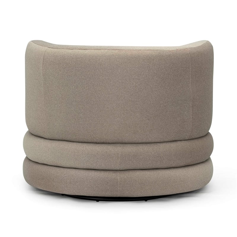 Astor Taupe Faux Mohair Swivel Hotel Lounge Chair