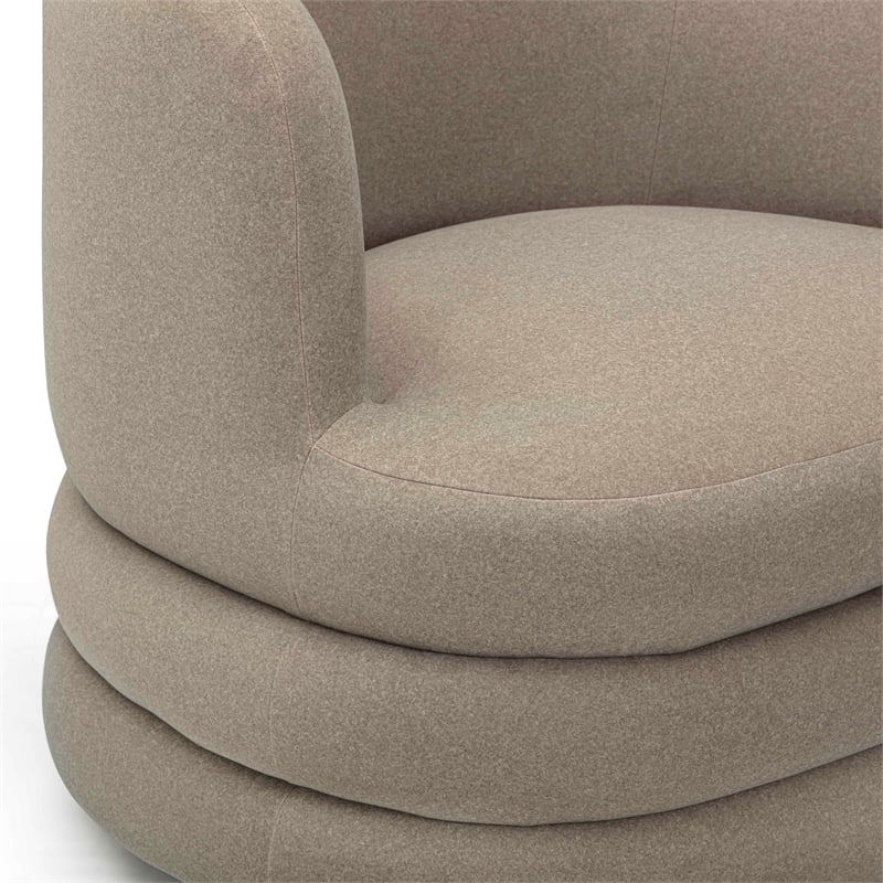 Astor Taupe Faux Mohair Swivel Hotel Lounge Chair