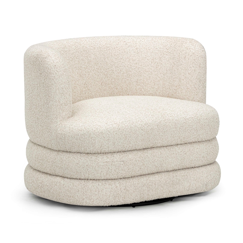 Astor Cream Heavy Boucle Swivel Hotel Lounge Chair