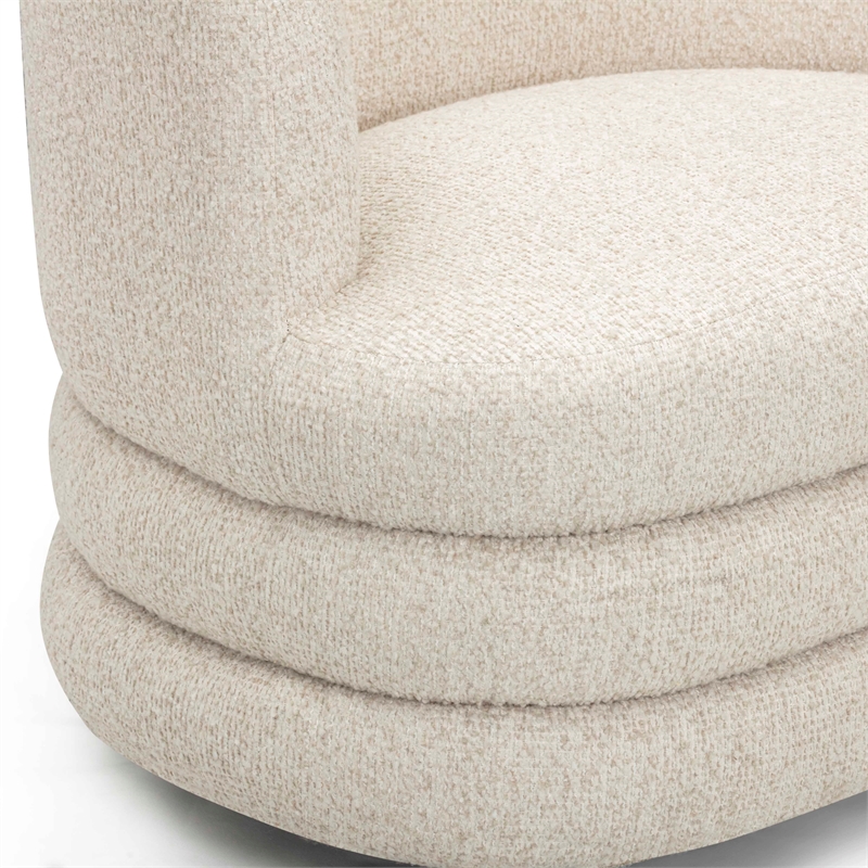 Astor Cream Heavy Boucle Swivel Hotel Lounge Chair