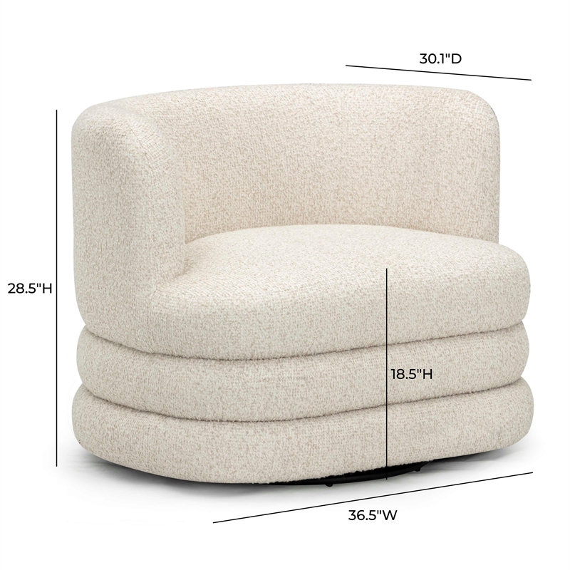 Astor Cream Heavy Boucle Swivel Hotel Lounge Chair