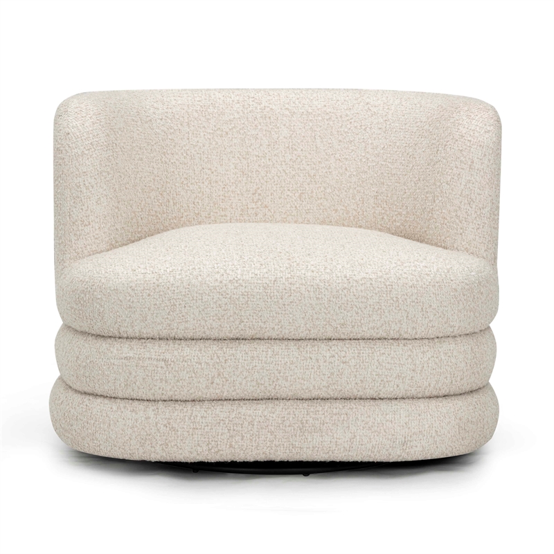 Astor Cream Heavy Boucle Swivel Hotel Lounge Chair