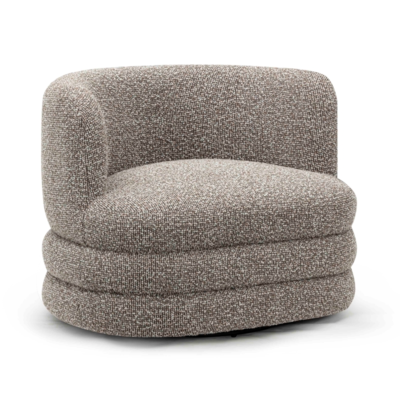 Astor Heathered Grey Boucle Swivel Hotel Lounge Chair